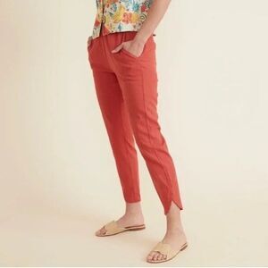 Marine Layer Allison Pants Women Size Small Orange Red Hemp Blend Casual Pockets